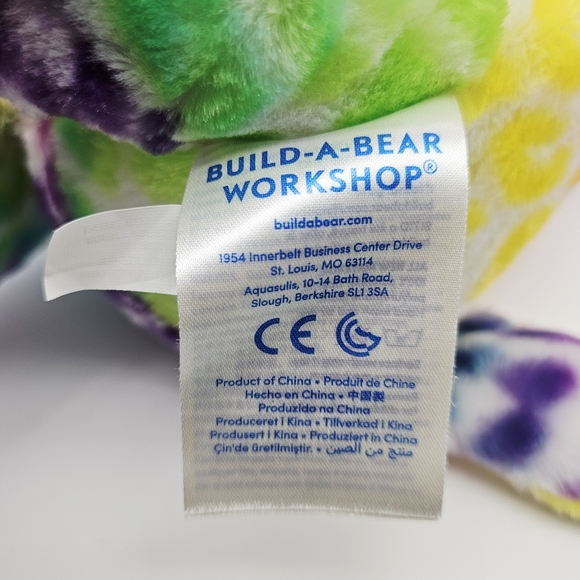 BAB BUILD-A-BEAR | rainbow cheetah leopard print cat stuffed animal with pajamas - Picture 8 of 10